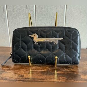 Rare Vintage Quilted Soft Leather Gilli Zip Around Rare Dachshund Wallet
